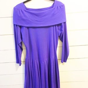 Retro 80’s Purple Knit Dress Size L